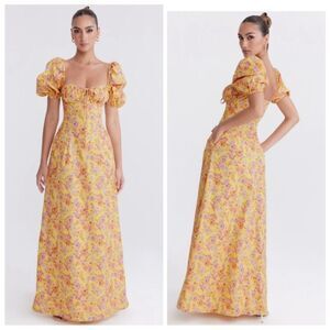 House of CB Felicia butter print puff sleeve sundress. Sz S and XS